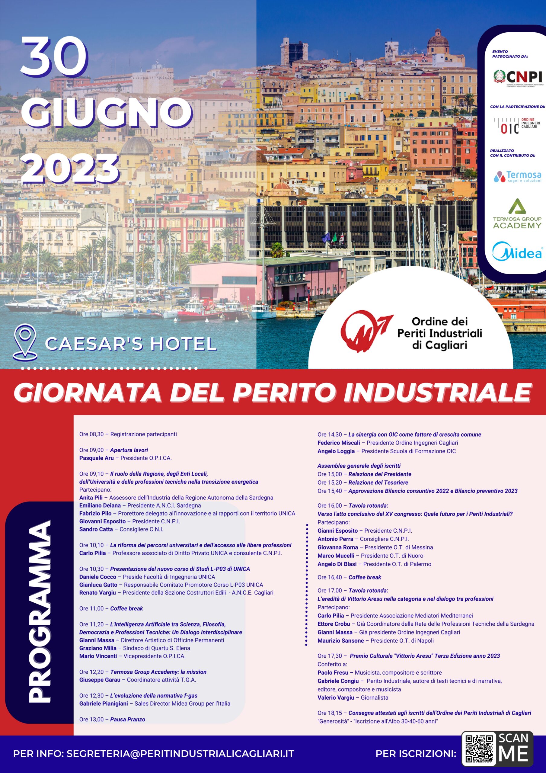 Convocazione Assemblea Generale degli iscritti – Giornata del Perito Industriale edizione 2023 – Cagliari, 30 giugno 2023.